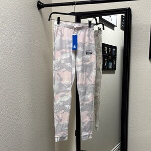 Adidas Pink and Gray Camouflage Leggings